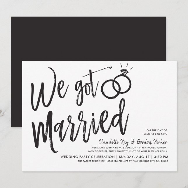 Invitación Nos Casamos | Fiesta Post Boda (Anverso / Reverso)