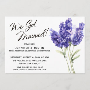 Invitación Nos Casamos Flores de Lavanda Acuarela