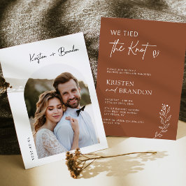 Invitación Nos Casamos Foto de Terracota para Post Boda