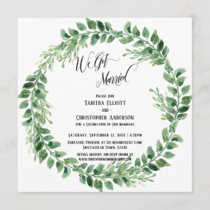 Invitación Nos Casamos Guión Elaborado Corona Verde