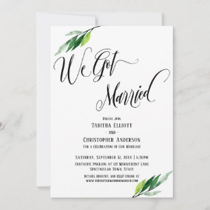 Invitación Nos Casamos Guión Elaborado y Vegetación