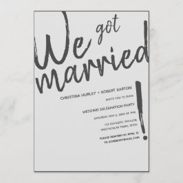 Invitación "¡Nos Casamos!" Guion Informal Recepción de Boda