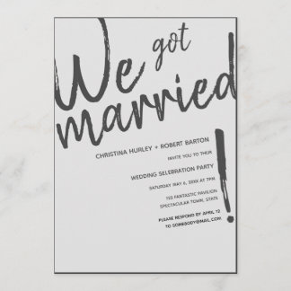 Invitación "¡Nos Casamos!" Guion Informal Recepción de Boda