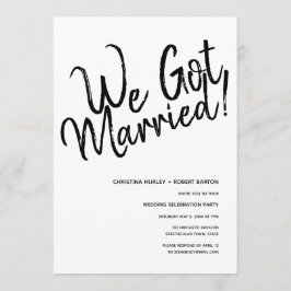 Invitación "¡Nos Casamos!" Guion Informal Recepción de Boda