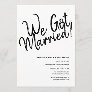 Invitación "¡Nos Casamos!" Guion Informal Recepción de Boda