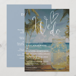 Invitación Nos Casamos Jarrón de Palmera de Playa Todo En Uno