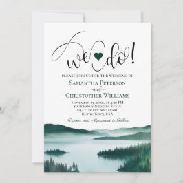 Invitación ¡Nos Casamos! Lago de Montaña Pacífico Boda Románt