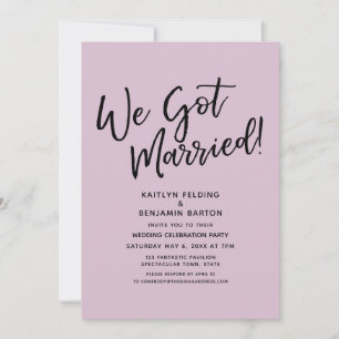 Invitación Nos Casamos Ligero Rosa Suave Recepción Sencilla