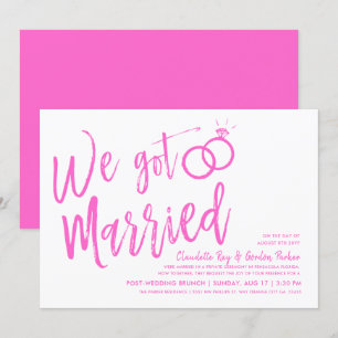 Invitación Nos Casamos  Pink post Boda Brunch