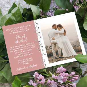 Invitación Nos Casamos, Purpurina , Rosa Polvoriento.