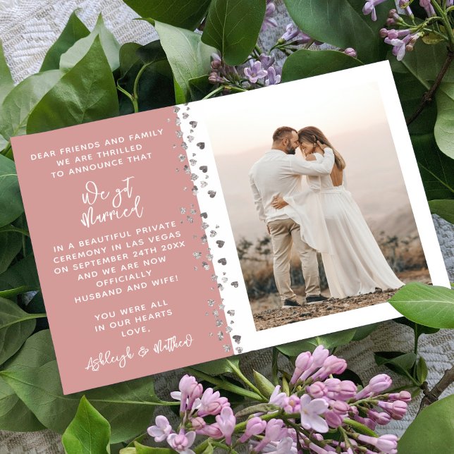 Invitación Nos Casamos, Purpurina , Rosa Polvoriento. (Subido por el creador)