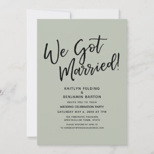 Invitación ¡Nos Casamos! Recepción Casual Sage Green