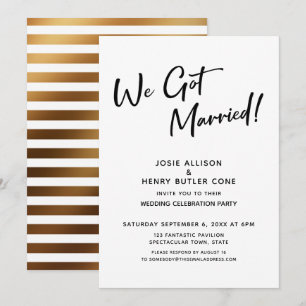 Invitación Nos Casamos Recepción de Boda Caligrafía