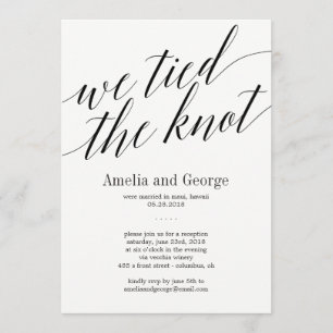 Invitación Nos Casamos Recepción de Boda Guión Moderno