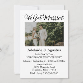 Invitación Nos Casamos Recepción de Boda Verde