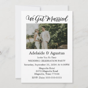 Invitación Nos Casamos Recepción de Boda Verde