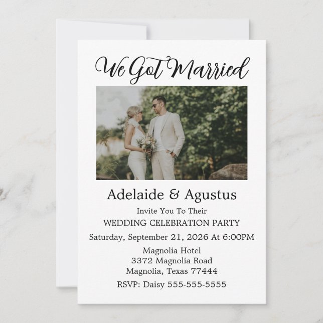 Invitación Nos Casamos Recepción de Boda Verde (Anverso)
