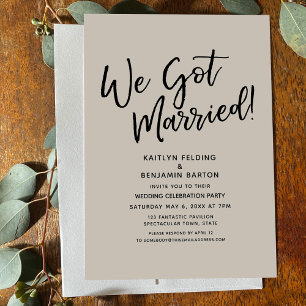 Invitación ¡Nos Casamos! Recepción de Guión Casual Crema