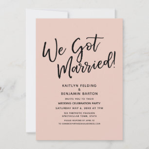 Invitación ¡Nos Casamos! Recepción de Guión Casual Rubor