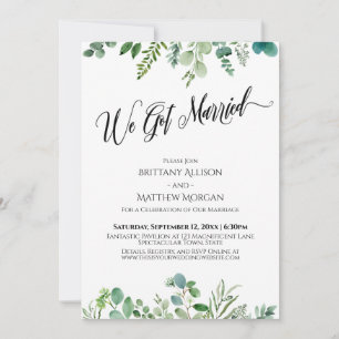 Invitación Nos Casamos Recepción de Vegetación de Eucalipto