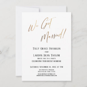 Invitación ¡Nos Casamos! Sencillo elegante de oro