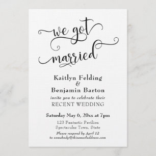 Invitación Nos Casamos Tipografía Solo Recepción de Boda
