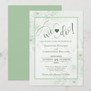Invitación ¡Nos Casamos! Verde Sage Boho Chic Floral Boda