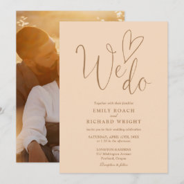 Invitación Nos encanta el Boda suave de fotos de corazón