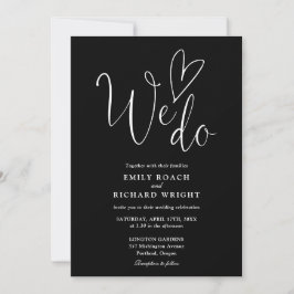 Invitación Nos Encanta El Código QR Del Corazón Boda Blanco Y