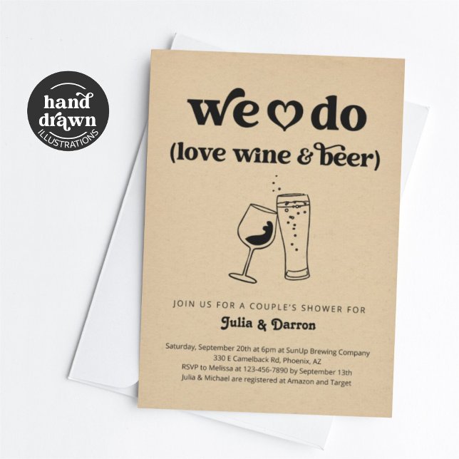 Invitación Nos encanta el vino y las cerdas de cerveza duchan (Subido por el creador)