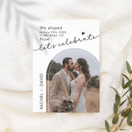 Invitación Nos escapamos Ahora Celebrémoslo 2 Fotos de Boda S