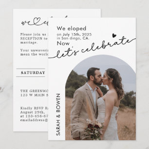 Invitación Nos escapamos ahora vamos a celebrar Foto escapada