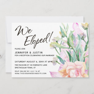 Invitación Nos escapamos Artístico Ramo Floral Acuarela