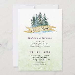 Invitación nos escapamos boda rústica montañas bosque