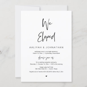 Invitación Nos escapamos, Fuente negra, Fiesta de boda clande
