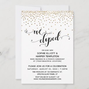 Invitación Nos escapamos Guión, Confeti dorado, Recepción