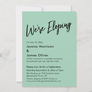 Invitación Nos escapamos Minimal Caligrafía Verde Claro
