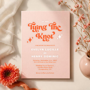 Invitación Nos estamos casando Boda moderna retro