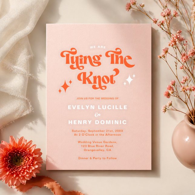 Invitación Nos estamos casando Boda moderna retro (Subido por el creador)