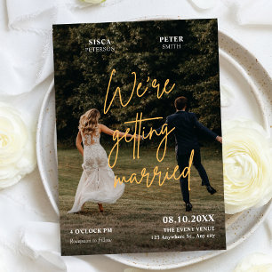 Invitación Nos estamos casando foto boda 