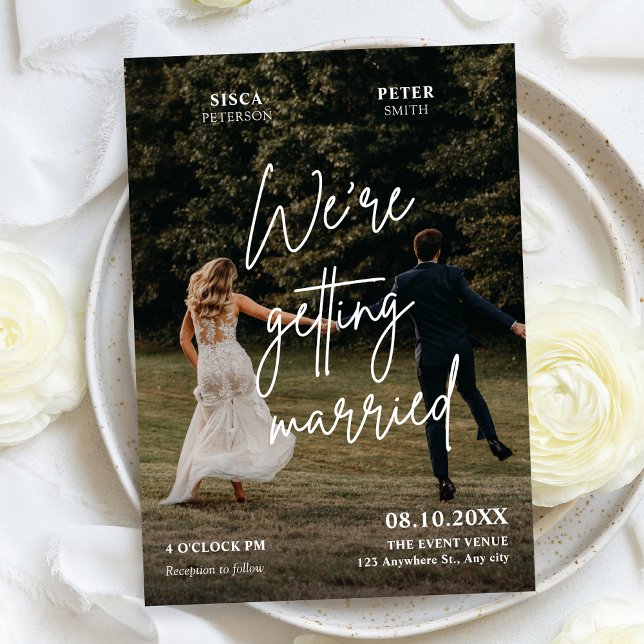 Invitación Nos estamos casando foto boda  (Subido por el creador)