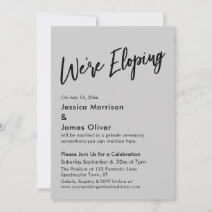 Invitación Nos estamos escapando Minimal Caligrafía Gris Clar