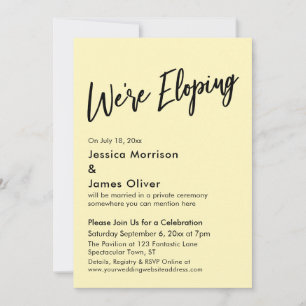 Invitación Nos estamos escapando Minimal Pale Amarillo letra 