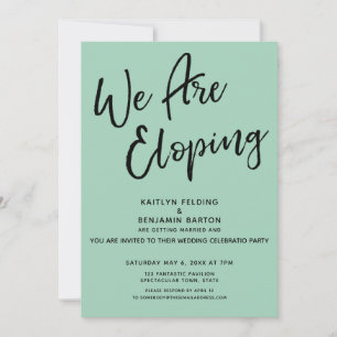 Invitación Nos estamos escapando para casarnos Fiesta verde i