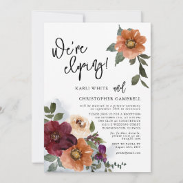 Invitación Nos estamos escapando Recepción floral de otoño co