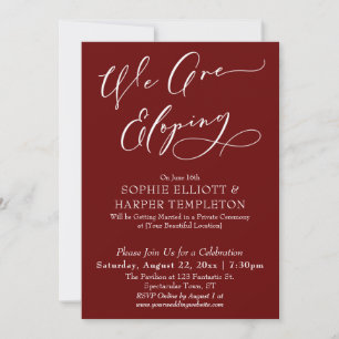Invitación Nos estamos escapando, Simple Celebración de Borgo