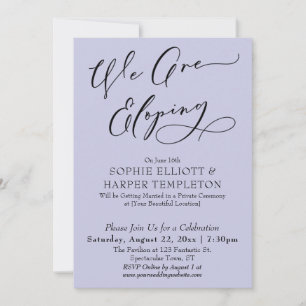 Invitación Nos estamos escapando, Simple Celebración Lavanda
