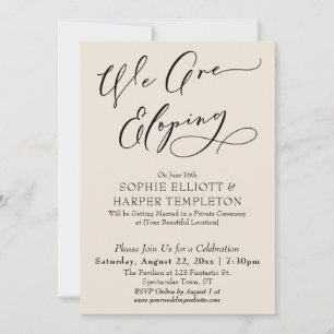 Invitación Nos estamos escapando, Simple Elegante Celebración