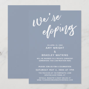 Invitación Nos estamos escapando Simple escritura a mano azul