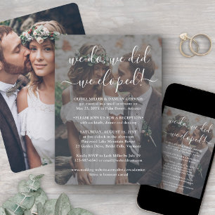 Invitación Nos Fugamos 2 Superposición de Fotos Boda Recepció